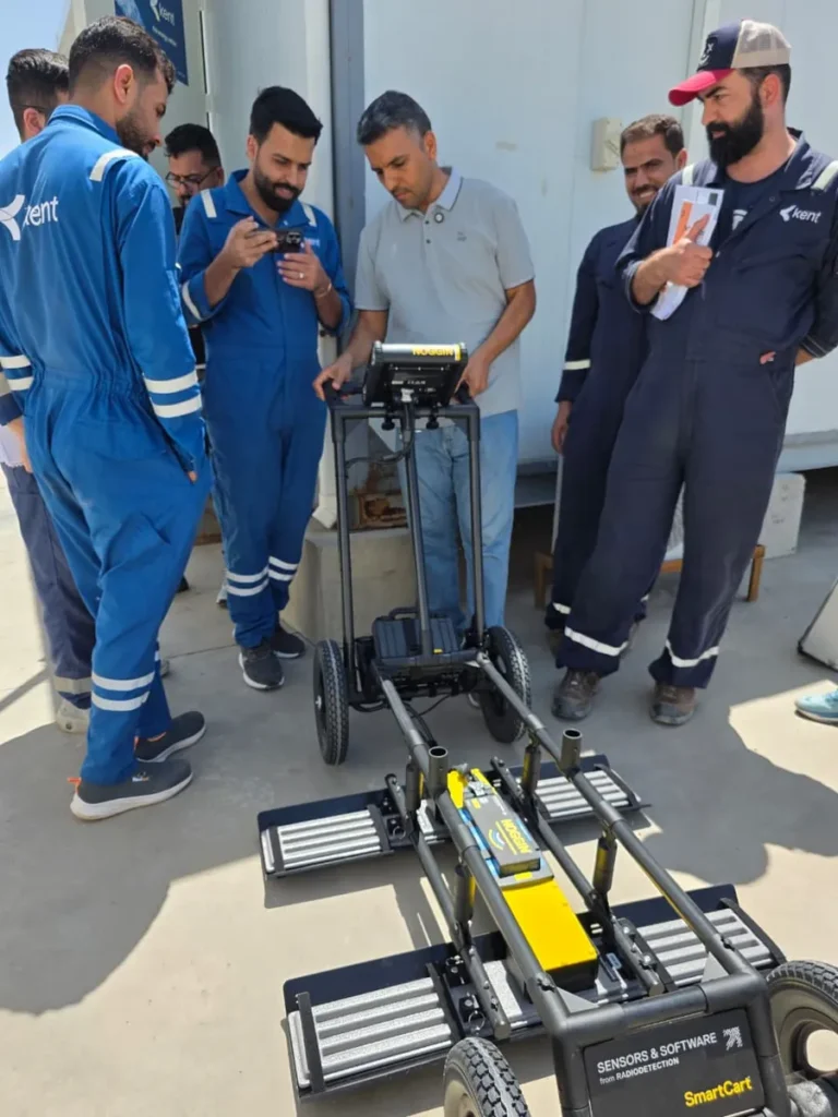 Hands-on session with the GPR system during the training course